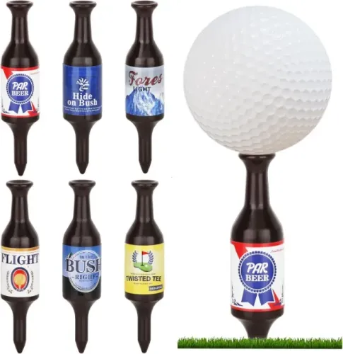 6 embalagens de tees de golfe em garrafas de cerveja, tees de golfe em plástico praticamen
