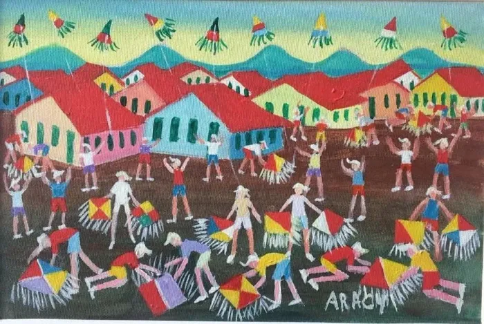 Telas originais da artista naif Aracy medidas 40x50