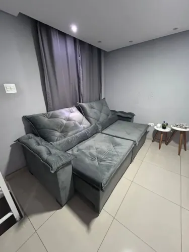 Sofá Modular Cinza Confortável promoção relâmpago 