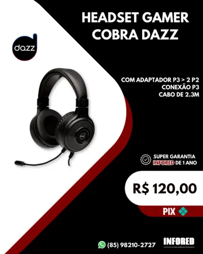 Headset gamer Cobra Dazz