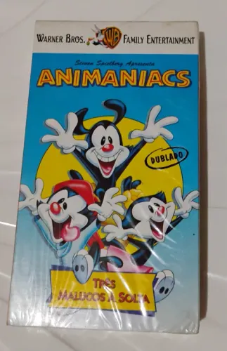 VHS Animaniacs - Três Loucos à Solta, perfeito, lacrado, para colecionadores, oportunidade