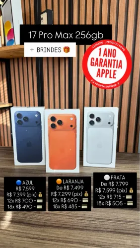 17 Pro Max 256gb - Novo, Lacrado - Loja Física 