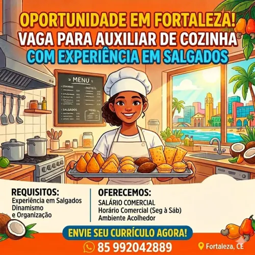 Vaga em Fortaleza (Auxiliar de Salgados)