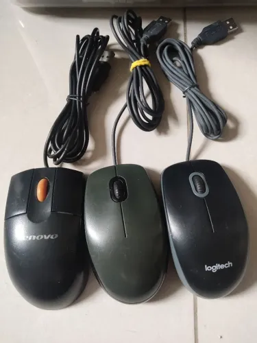 Kit três mouse com fio