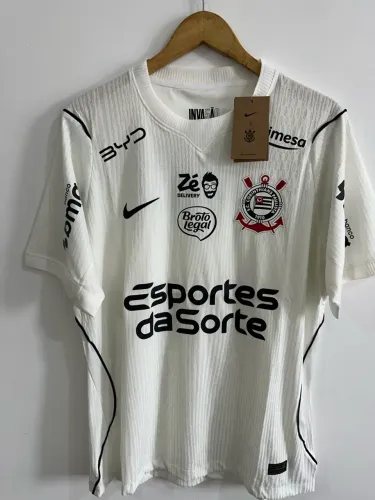Camiseta do Corinthians branca jogador 2026/27 patrocinado