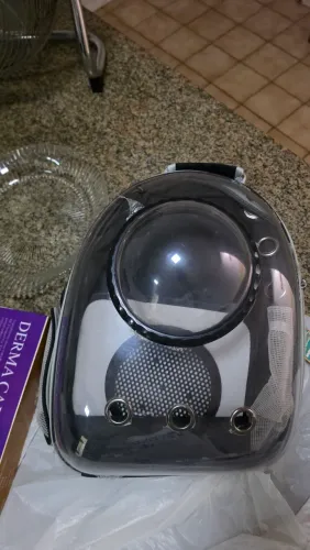 Mochila transporte para gato nova cor preta