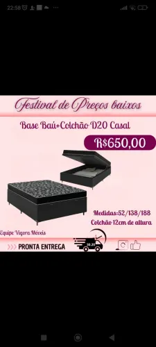 Base baú + colchão casal 