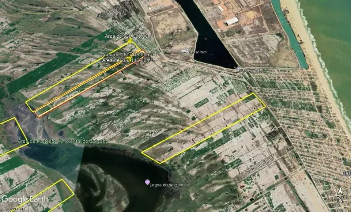 ÁREA COMERCIAL COM 260.116,50M² À CEM METROS DA ENTRADA DO ESTALEIRO  DO PORTO DO AÇU.
