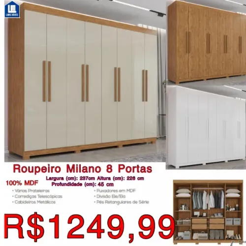 Guarda roupa 8 portas