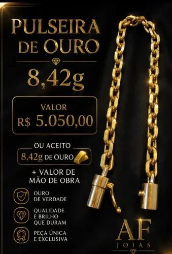 Pulseira de ouro ( modelo cadeado )
