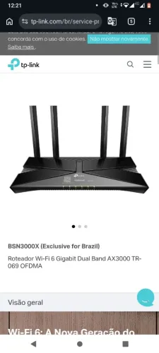 Roteador Wi-Fi 6 Gigabit Dual Band AX3000 TR-069 OFDMA