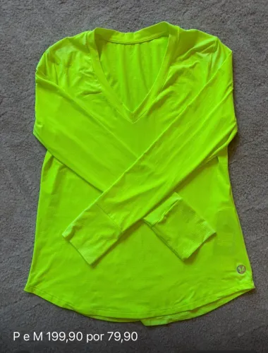 Blusa Manga Longa Fitness Neon - Tamanhos P e M