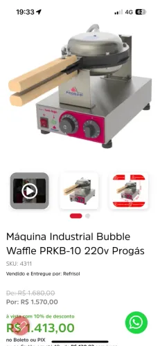 Máquina industrial de fazer biscoito e casquinha de sorvete
