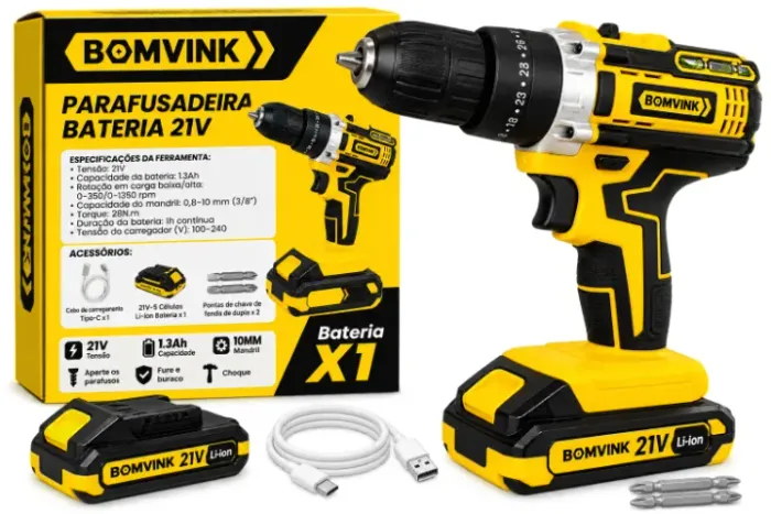 PARAFUSADEIRA BATERIA 21V FURADEIRA - NOVA NUNCA USADA!!