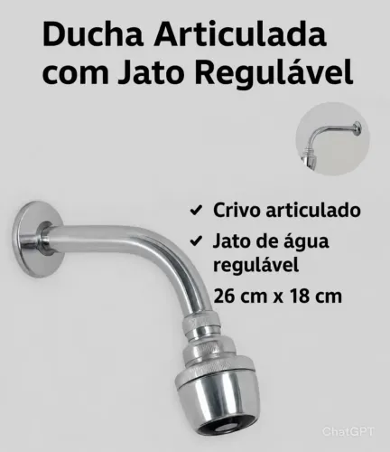 Ducha Articulada Deca Cromada com Jato Regulável - Excelente estado