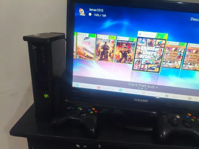 Xbox 360 desbloqueando com HD externo de 500 e 118 jogos