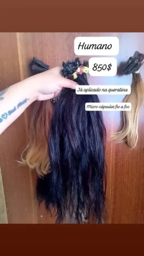 Mega hair humano preto