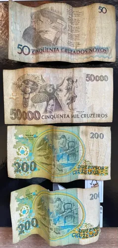 Lote Econômico Completo - Cedulas e Moedas Antigas Nacionais e Estrangeiras