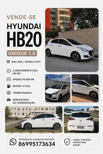 Hyundai HB20 Unique 1.0 Flex 12V Mec. 2019