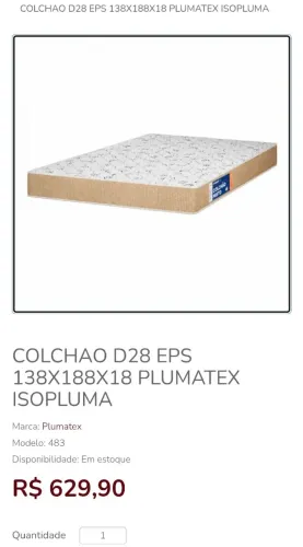 Colchão 138x188x18 D28 Plumatex isopluma/Novo de Fábrica/Paga Em Casa/ Ler descrições