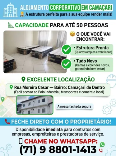 ALOJAMENTO PARA EMPRESA EM CAMAÇARI