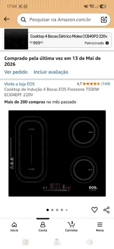 Fogão por indução e jogo de panelas