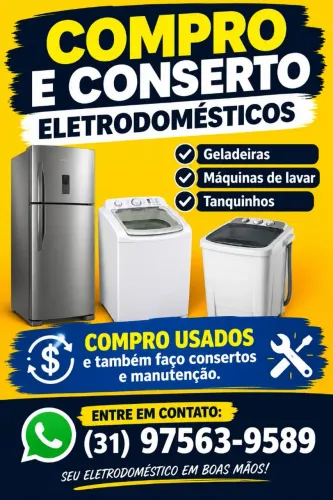 Conserto maquina de lavar tanquinho e geladeira
