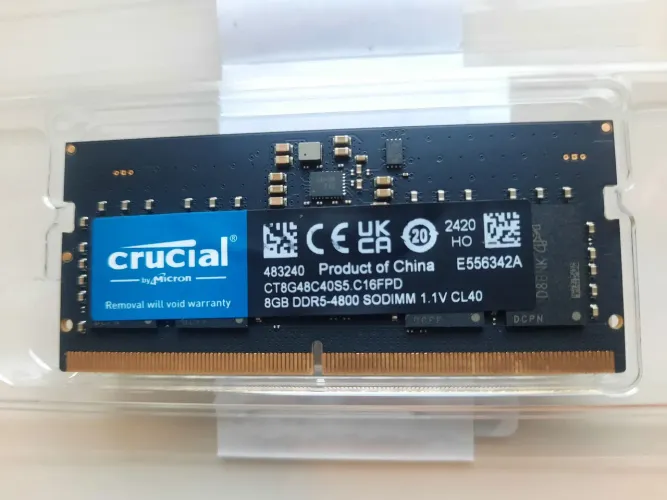 Memória Crucial 8GB DDR5 para notebook