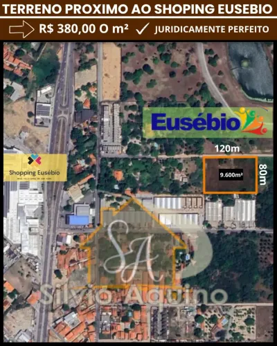 TERRENO NO EUSEBIO IDEAL PARA CONSTRUTORAS COM LOCALIZAÇAO PRIVILEGIADA!!