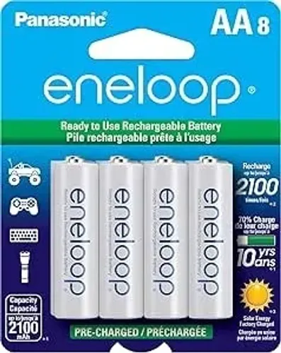 Recarregável Panasonic BK-3MCCA8BA Eneloop AA, pacote com 8 Novo Nota Fiscal