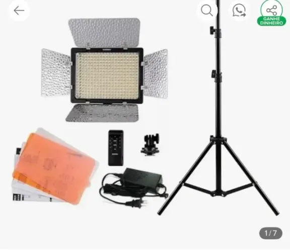 Iluminador Led Yongnuo Yn 600 L II Com Fonte + Tripé 2m