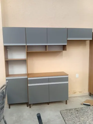 Cozinha Completa Modulada Virginia New 100 MDF 7 Portas e 2 Gavetas - Em Promoção 