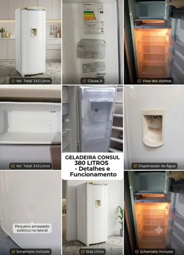 Geladeira Consul Clean 380L Degelo Seco - Funcionando Perfeitamente (Modelo CRP38A)