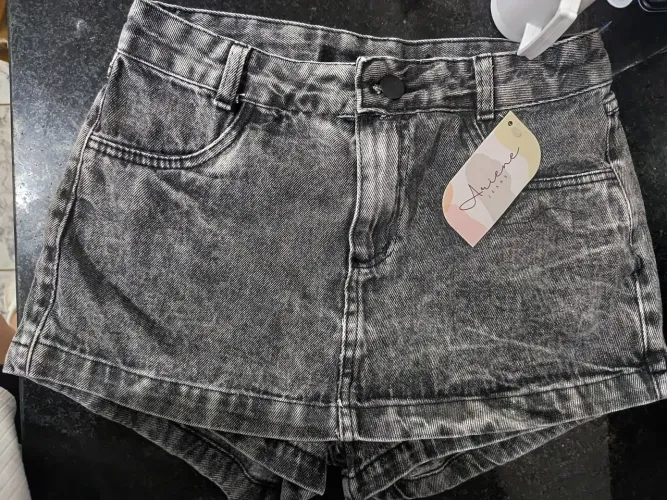 Short saia jeans preta nova P