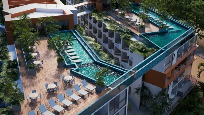 PORTO DE GALINHAS - Flat com 28 m² 1 suíte, condomínio com piscina e lazer completo