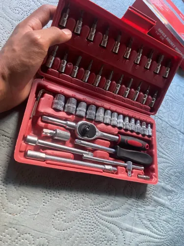 Kit de chave soquete e catraca de 46 peças