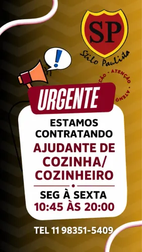 Vaga de ajudante de cozinha/cozinheiro