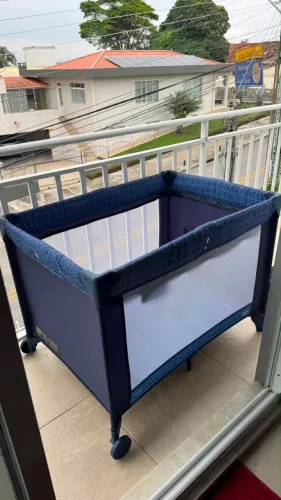 Berço Portátil Cosco Nanny Azul + Trocador - Excelente Estado