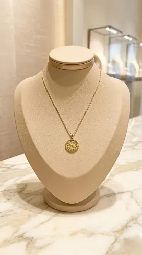 Conjunto Piastrine e Medalha de São Jorge em Ouro 18K 750