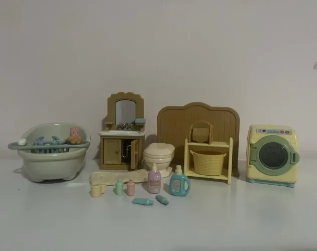 Sylvanian families - banheiro + lavanderia