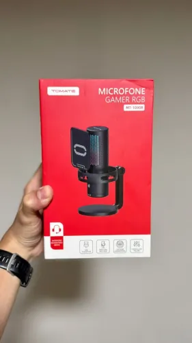 Microfone Gamer RGB Tomate MT-1090R - USB Plug & Play