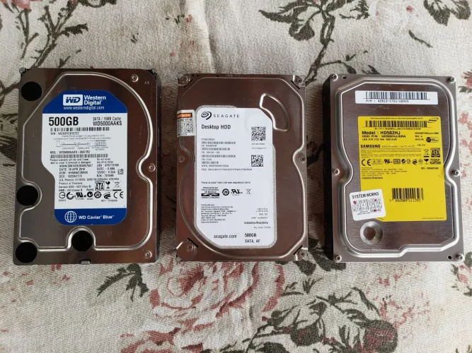 Lote 3 HD's 500gb, saudável e sem bad block