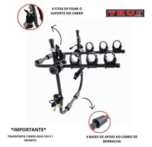 SUPORTE PARA 3 BIKES DE CARRO HATCH