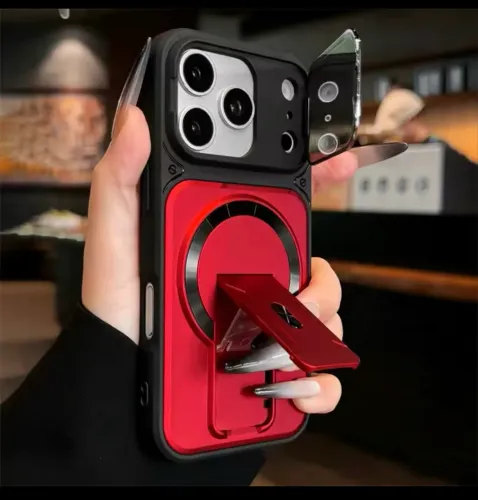 Capa vermelha magnética para iPhone 16 pro max
