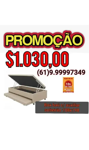 Box baú com auxiliar solteirão 108x198
