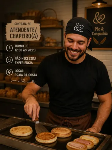 Vaga para atendente/chapeiro(a)