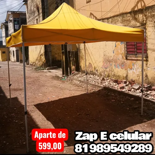 Tenda reforçada 3x3m amarela ,branca ,verde ,azul ou vermelha