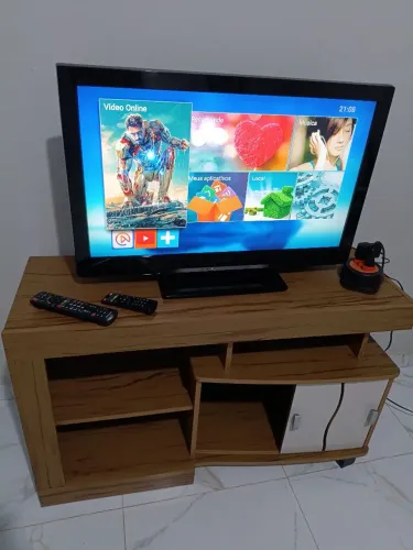 Conjunto: Rack, TV, Caixa Box e Extensão