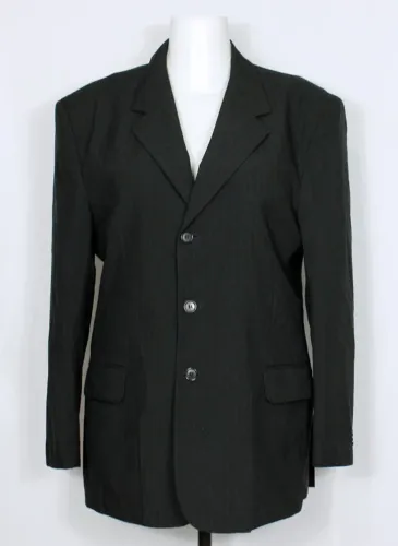 Blazer social alfaiataria risca de giz listrada preto hugo deleon - Veste 52 - Ref. 5371