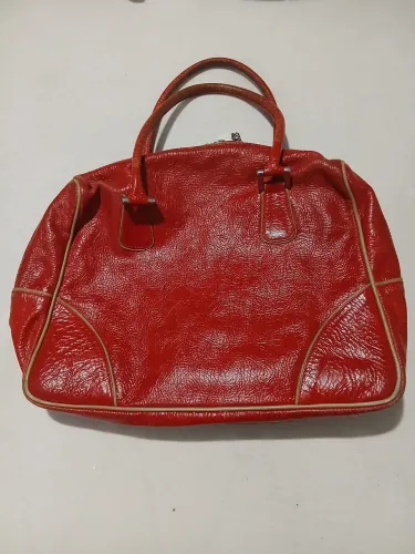 Bolsa grande de couro Elisa Atheniensecouro envernizado vermelho original 